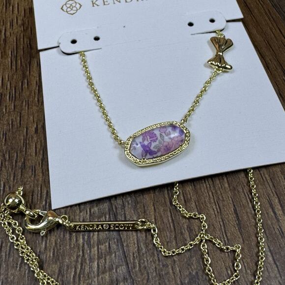 Kendra Scott Love Shack Fancy Elisa Sunny Meadow Purple Iris Illuson Necklace - Picture 6 of 8